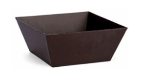 SQ TAPER PAPERBOARD TRAY BROWN LINEN PAPER