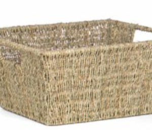 RECT SEAGRASS/WIRE TUB IH